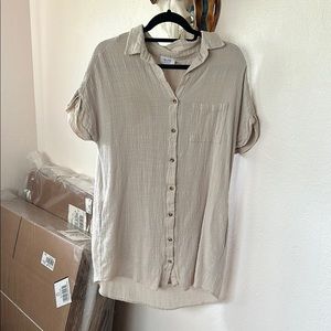 Bluivy Beige Button-Up Dress
